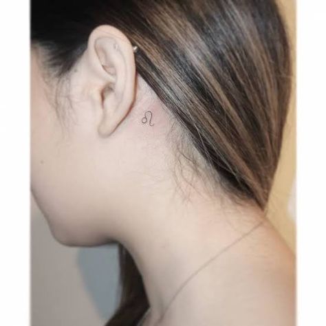 Leo Tattoo Behind Ear, Small Leo Tattoo, Leo Symbol Tattoos, Leo Sign Tattoo, Zodiac Signs Leo Tattoo, Leo Zodiac Tattoos, Leo Tattoo, Tattoo Behind Ear, Tiny Wrist Tattoos