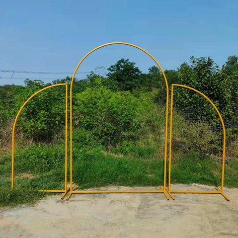 New Metal Wedding Arch Gold Wedding Bridal Shower Balloons | Etsy Flower Archway, Metal Backdrop, Metal Arbor, Wedding Arch Backdrop, Balloon Arch Decorations, Balloons Arch, Arch Frame, Metal Wedding Arch, Arch Decor