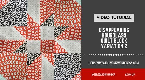 2-minute video tutorial: Disappearing hourglass variation 2 quilt block Easy Quilt Patterns Free, Disappearing Hourglass, Hourglass Quilt, Hunters Star Quilt, Quilt Blocks Easy, Wallet Tutorial, Quilting Videos, Easy Quilt, Quilt Of Valor