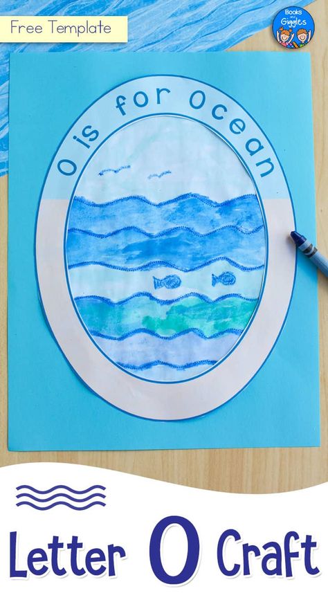 This letter O craft includes a free printable template that makes it a super easy addition to your ocean theme or letter of the day list. #lettercrafts #booksandgiggles #preschool #kindergarten Letter O Template, Letter O Craft, O Is For Ocean, O Craft, Letter O Activities, Ocean Theme Crafts, Preschool Letter Crafts, Letter Of The Day, Abc Crafts