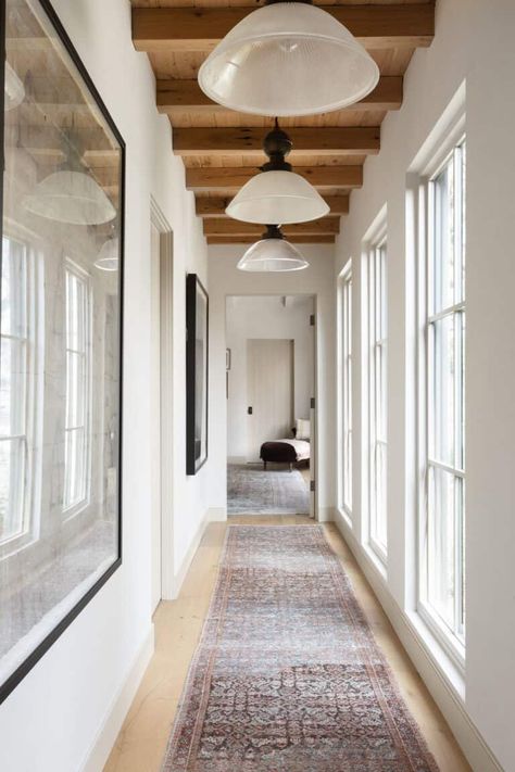 West Coast style meets modern farmhouse in this unforgettable LA home California Ranch Style Homes, Custom Shower Doors, West Coast Style, California Ranch, Wood Garage Doors, Me Myself And I, West Coast Fashion, Coast Style, Woodland Hills