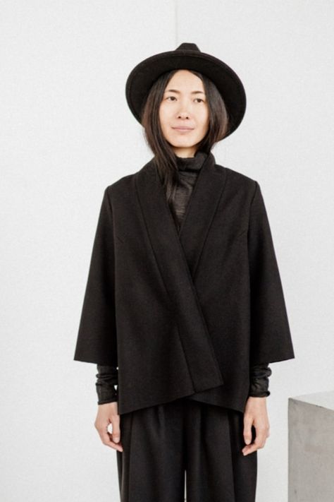 Japanese Haori style wool blazer for women, Kimono style open front wool jacket,Minimalist cropped cape, Wrap wool coat, 100% wool Steampunk Jacket, Japanese Haori, Women Kimono, Gothic Jackets, Blazer For Women, Mode Kimono, Japanese Clothing, Black Wool Blazer, Kimono Wrap