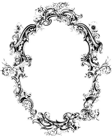 Filigree Frame Tattoo Borders, G59 Tattoos, Victorian Border, Victorian Frames, Border Frame Png, Picture Frames Vintage, Victorian Picture Frames, Graphic Flowers, Filigree Frame