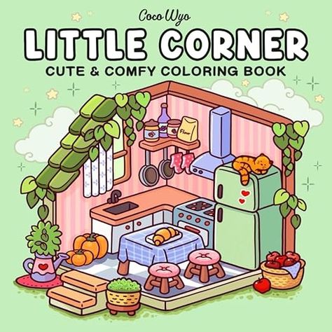 Amazon.com: Little Corner: Coloring Book for Adults and Teens, Super Cute Designs of Cozy, Hygge Spaces for Relaxation (Cozy Spaces Coloring): 9798326983169: Wyo, Coco: Books Coco Wyo Coloring Pages Cozy Corner, Cozy Corner Coloring Page, Cozy Coloring Book, Little Corner Coloring Pages, Little Corner Coloring Book, Coloring Books Aesthetic, Cozy Drawings, Amazon Coloring Books, Coco Wyo