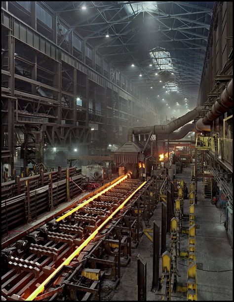 Tube mill - V Star Steel, Youngstown Ohio Factories Aesthetic, Loft Wall Ideas, Industrial Pictures, Steel Foundry, 1800s Industrial Aesthetic, Industry Photography, Iron And Steel Industry, Industrial Environment, Factory Photography Industrial