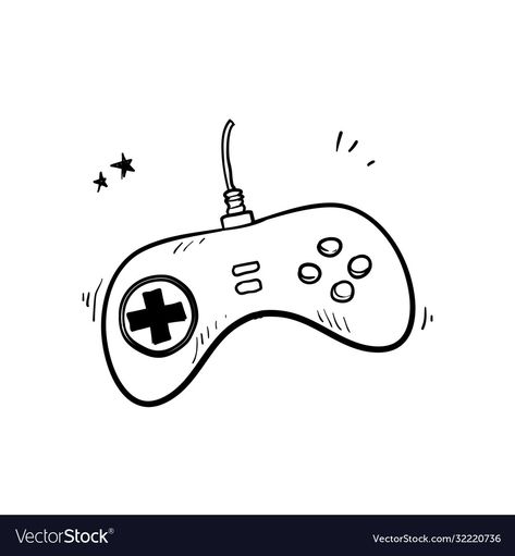 Board Game Doodle, Joystick Drawing, Video Game Controller Drawing, Game Controller Drawing, Game Doodle, Controller Drawing, Video Game Drawings, Doodle Png, Game Stick