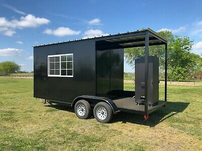 NEW BBQ PIT Reverse Flow smoker Charcoal grill Concession trailer - $8,500.00 | PicClick Porch For Trailer, Reverse Flow Smoker, Vertical Smoker, Bbq Pit Smoker, Smoker Trailer, Concession Trailer, Bbq Smokers, Bbq Pit, Charcoal Grill