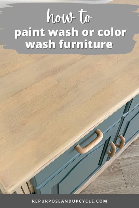 Check out this simple tutorial on how to paint wash furniture or color wash wood. Paint washing furniture is so easy and I’m going to show you how. Upcycling, Bleached Bedroom Furniture, How To Whitewash Painted Furniture, Diy Grey Wash Furniture, Colour Wash Furniture, Restraining Wood Furniture, Color Washing Wood, Wood Wash Colors, How To Paint Furniture Farmhouse Style