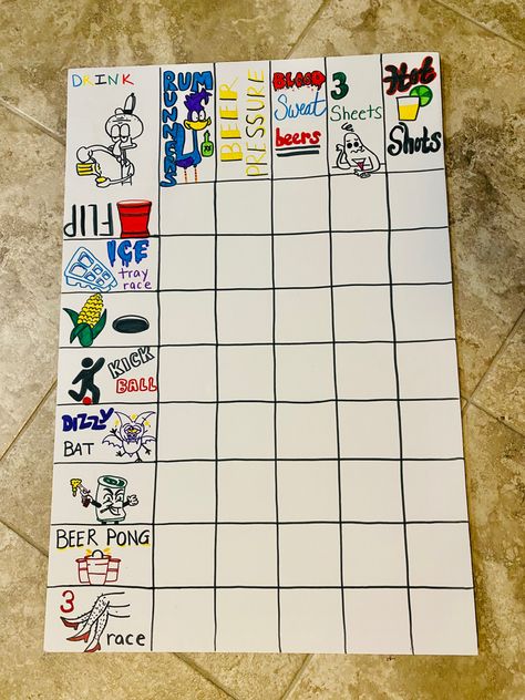 Beer Olympics Poster Board, Beer Olympics Scoreboard Diy, Beer Fest Games, Beer Olympic Bachelorette Party, Diy Olympic Games Adults, Olympic Themed Party Games, Christmas Beer Olympics, Drinking Tournament Games, Birthday Olympics Games