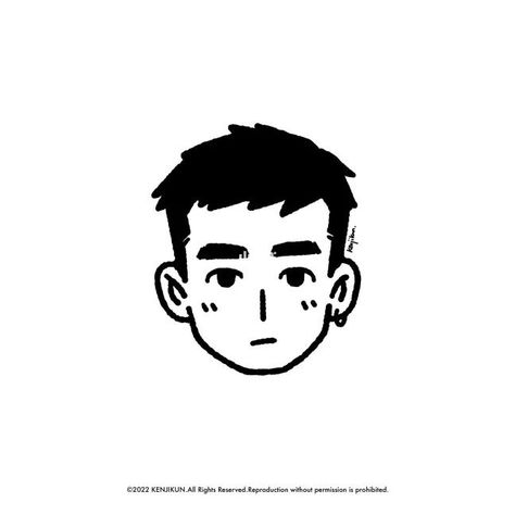 Simple Drawing Styles Character Design, Cartoon Character Face Design, Simple Faces Drawings, Cartoon Style Sketch, Simple Character Sketch, Simple Drawings Black And White, Simple Cartoon Design, Simple Postcard Design, Person Illustration Simple