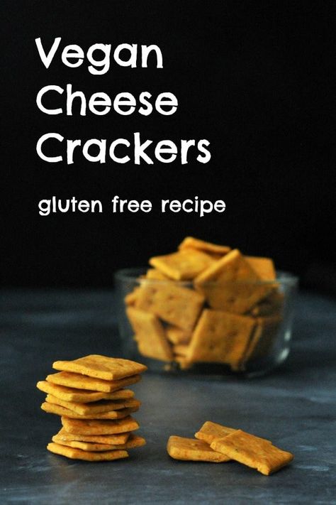 Vegan Cheese Crackers @spabettie #glutenfree #vegan #dairyfree #snack Vegan Cheese Crackers Recipe, Vegan Gluten Free Crackers, Wfpb Crackers, Chickpea Flour Crackers Vegan, Spreads And Dips, Gluten Free Crackers Brands, Cheese Crackers Recipe, Cheese Cracker Recipe, Ic Recipes