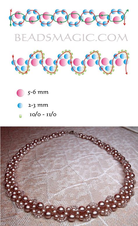 Free pattern for necklace Cacao | Beads Magic Beading Necklace, Beads Tutorial, Beaded Necklace Tutorial, Beautiful Beaded Necklaces, Beaded Necklace Patterns, Necklace Tutorial, Beaded Jewelry Tutorials, Necklace Patterns, Seed Bead Tutorial