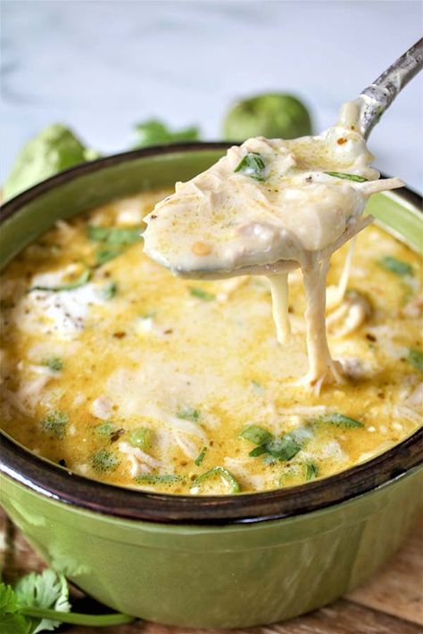 The best keto soup! Creamy green enchiladas chicken soup is so tasty and easy to make in the crockpot. Keto slow cooker Mexican soup is the perfect weeknight dinner recipe. Easily adapted Instant Pot recipe so you've got even more options. A perfect Mexican recipe for taco Tuesdays! A perfect keto slow cooker dinner idea! #keto #mexican #soup #tacotuesday #slowcooker #crockpot #lowcarb #sugarfree #seekinggoodeats #instantpot Enchiladas Chicken Soup, Green Enchilada Chicken Soup, Enchilada Chicken Soup, Green Enchiladas, Enchiladas Chicken, Mexican Soup Recipes, Mexican Soup Chicken, Mexican Soup, Diner Recept