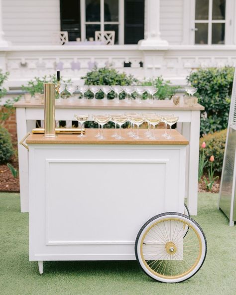 VitaMielie on Instagram: “Greet your guests with bubbly on tap with our classic single tap beverage cart. Part of our service includes working with you & your…” Tap Cart, Champagne Bar Cart Wedding, Beer Truck Wedding Mobile Bar, Merrimon Wynne, Beverage Cart, Craft Cart, Drink Cart, Tap, Bubbles