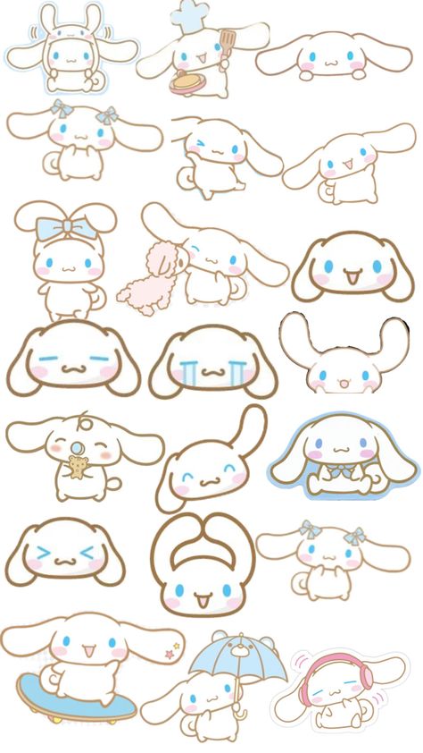 Cinnamonroll Cute Stickers Cinnamoroll, Cinnamoroll Stickers Printable, Cinnamonroll Sanrio Sticker, Sanrio Stickers Printable, Cinnamon Roll Sanrio, Jazz Colors, Cute Cinnamoroll, Bullet Journal Cover Ideas, Cute Easy Doodles