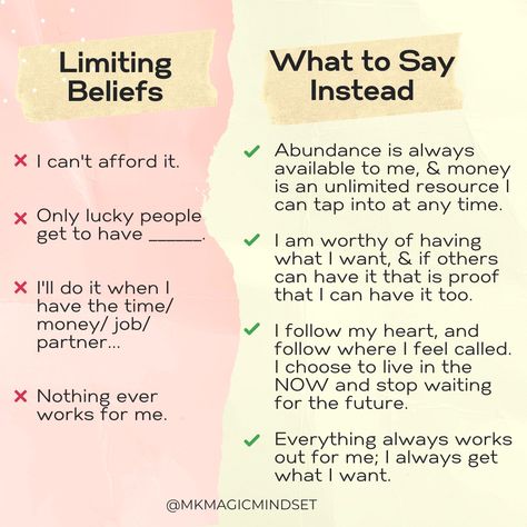 How To Release Limiting Beliefs, What Are Limiting Beliefs, Changing Limiting Beliefs, Overcoming Limiting Beliefs, Limiting Beliefs Examples, Limiting Beliefs Affirmations, Baddie Money, Counselling Worksheets, Identity Shift