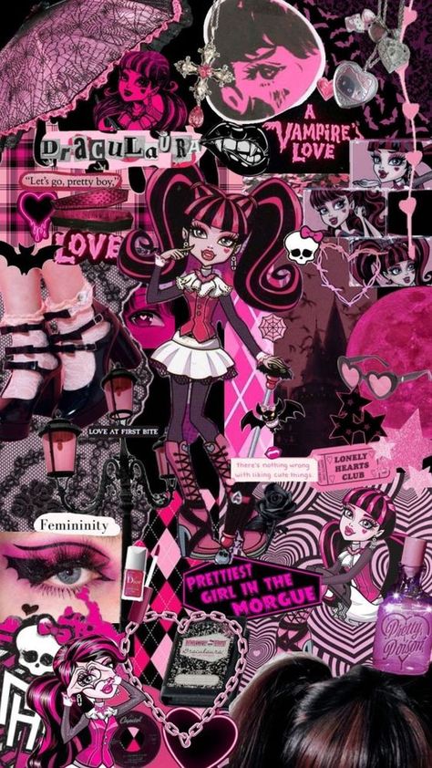 Monster high wallpaper Draculaura Wallpaper, Monster High Wallpaper, High Wallpaper, Helloween Wallpaper, Pink Wallpaper Hello Kitty, Arte Monster High, Monster High Pictures, Scary Wallpaper, Emo Wallpaper