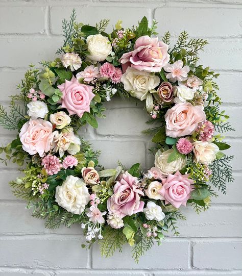 Excited to share this item from my #etsy shop: Light Pink Rose Wreath, Vintage wreath, Pink and Cream Wreath, Artificial door wreath, Spring Summer wreath, Large flower wreath #pink #white #peony #allseasons #contemporary #porchdecor Pink Wreaths, Cream Wreath, Pastel Wreath, Floral Door Wreaths, Spring Summer Wreath, Diy Paintings, Pink Circle, Vintage Wreath, Pink Wreath