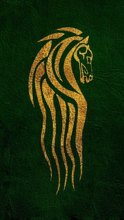 Rohan banner Lion, Flag, Green, Gold, White