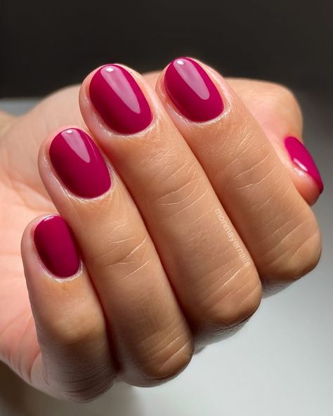 𝚃𝚒𝚗𝚝𝚎𝚍 𝙻𝚘𝚟𝚎 @cndworld Tinted Love @sweetsquared.nails @officialnavyprofessional Nail Prep @nails_luxeofficial Brush A @elim_uk Rich Hand… | Instagram Beautiful Red Nails, Raspberry Nails, Long Wear Nail Polish, Red Gel Nails, Kutek Disney, Wine Nails, Maroon Nails, Casual Nails, Look Classy