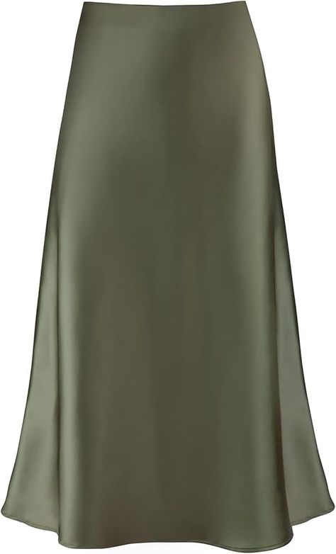 Amazon.com: Women's Satin High Waist Hidden Elasticized Waistband Flared Casual A Line Midi Skirt (Apple Green, X-Large) : Clothing, Shoes & Jewelry Long Sleeve Corset Top, A Line Midi Skirt, Satin Slip Skirt, Leopard Style, Feeling Well, Leopard Print Skirt, Mesh Blouse, Leopard Fashion, Bodysuit Top