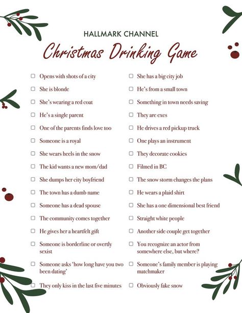 Hallmark Bingo, Drinking Game Questions, Witch Holidays, Christmas Cookie Swap Party, Christmas Drinking Games, Movie Drinking Games, Christmas Gift Games, Swap Party, Xmas Games