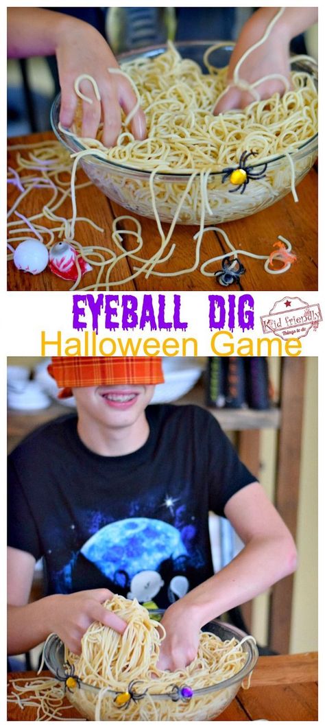 Eyeball Dig is an easy & grossly fun DIY Halloween game to play with kids and teens. It's perfect for a school party. Great game idea for Minute to Win It! www.kidfriendlythingstodo.com #halloweengametoplay #halloweengameforkids #halloweengameforteens #halloweengameforschool #halloweengamesforparty #diyhalloweengame #minutetowinithalloweengame Beach Party Games, Diy Halloween Party, Fun Halloween Party Games, Halloween Infantil, Diy Halloween Games, Minute To Win, Floating Deck, Halloween Games For Kids, Crafts Preschool