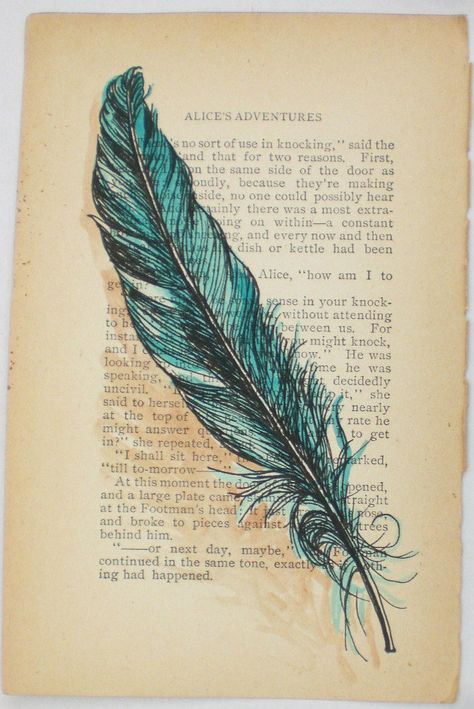 Drawing Feathers Sketches, Art Feathers, Acrylic Drawing, Newspaper Art, Book Page Art, Dictionary Art, Feather Tattoo, Feather Art, Feather Tattoos