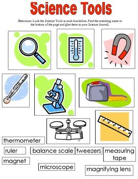 Science Tools Matching Worksheets | Store: Taysha-Bernal… Science Tools Worksheet, Science Tools Anchor Chart, Science Tools Activities, Journal Science, Science Safety, Science Anchor Charts, Second Grade Science, 1st Grade Science, Matching Worksheets