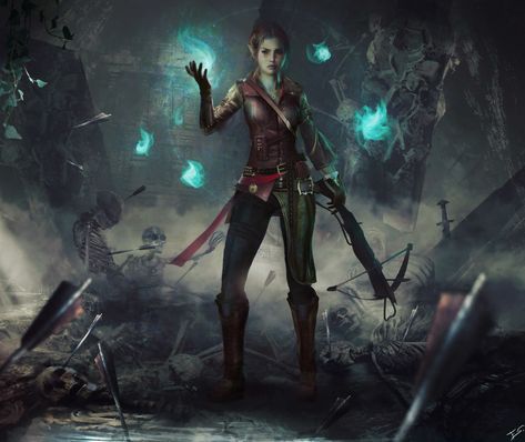 ArtStation - Dungeons & Dragons RP Commission: Tyri, Eddy Shinjuku Dancing Lights spell Crossbow Dnd, Magic Crossbow, Crossbow Character, Amazing Hd Wallpapers, Dancing Lights, Art Emotions, Art Cyberpunk, Warrior Girl, Cyberpunk Art