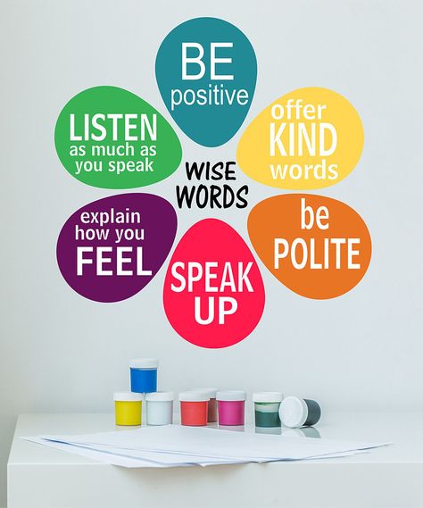 Love this 'Be Positive' Quote Wall Decal by DecorDesigns on #zulily! #zulilyfinds Positive Quotes For School Walls, Wall Decor Ideas For School, The Future Of The World Is In This Room, Quotes For Classroom Wall, Class Wall Decoration Ideas, School Wall Art Ideas Classroom, Positive School Quotes, School Office Decorating Ideas, Positive Education Quotes