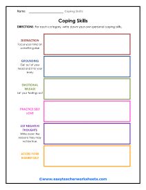 Teaching Coping Skills To Adults, Coping Strategies Worksheet, Types Of Coping Skills, Coping Strategies Activities, Coping Skills For Teenagers Activities, Coping Skills Activity For Teens, Coping Skills Toolbox Ideas, Emotional Regulation Worksheets, Coping Skills Activity