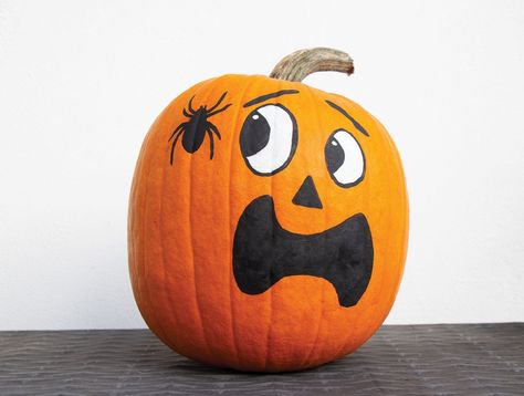 Pumpkin Faces Painting Ideas, Pumpkin Painting Ideas For Halloween, Diy Easy Pumpkin Painting, Ideas To Paint Your Pumpkin, Paint Your Pumpkin Ideas, What To Paint A Pumpkin, Faces To Paint On Pumpkins, Pumpkin Painting Faces Ideas, 3 Pumpkin Painting Ideas