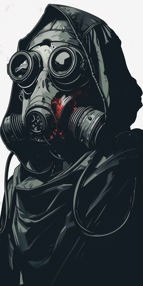 Gas Mask Art Drawing, Gas Mask Design, Gas Mask Tattoo, Soldier Tattoo, Colored Tattoo Design, Gas Mask Art, Apocalypse World, Dark Art Photography, Amoled Wallpapers