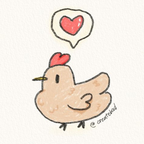 A Stardew Chicken drawn in the artist's style. Stardew Valley Sketch, Stardew Valley Drawings, Chicken Doodle Drawing, Stardew Chicken, Stardew Art, Lil Doodles, Friends Playing, Farm Games, Illustration Procreate