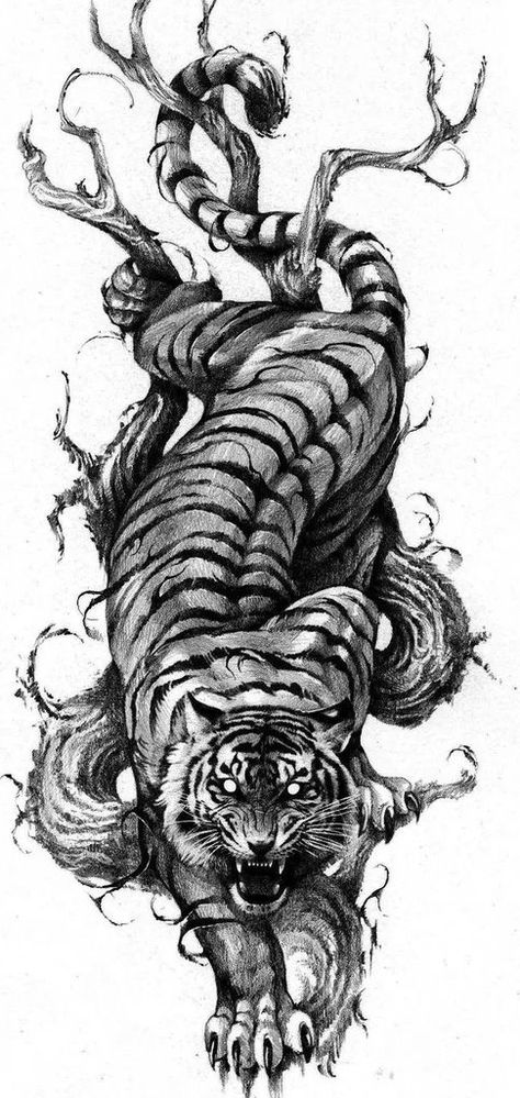 White Tiger Tattoo, Jungle Tattoo, Japanese Tiger Tattoo, Tiger Tattoo Sleeve, Jaguar Tattoo, Japanese Tiger, Samurai Tattoo Design, Tiger Tattoo Design, Kunst Tattoos