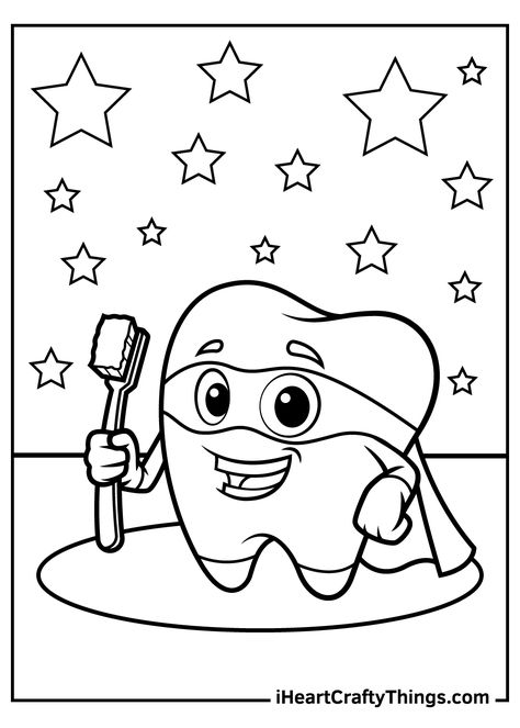 Tooth Coloring Pages Dental Coloring Pages, Toddler Printables, Teeth Drawing, Kedokteran Gigi, Cute Tooth, Idee Cricut, Preschool Coloring Pages, Dental Kids, Fairy Coloring Pages