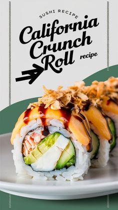 Discover the ultimate California Crunch Roll Sushi Recipe! Perfect for sushi lovers, this easy homemade recipe features crispy tempura flakes, creamy avocado, and fresh crab meat, all rolled in nori and sushi rice. Impress your guests with this delicious and crunchy sushi roll! Crunchy Crab Roll Sushi Recipe, Easy Crab Sushi Rolls, Sushi Bake California Roll, Crunch Roll Sushi Bowl, California Crunch Roll Sushi Recipe, Crunchy Roll Sushi Recipe, Crunchy Crab Sushi Roll, California Rolls Recipe Easy, Korean Sushi Recipes