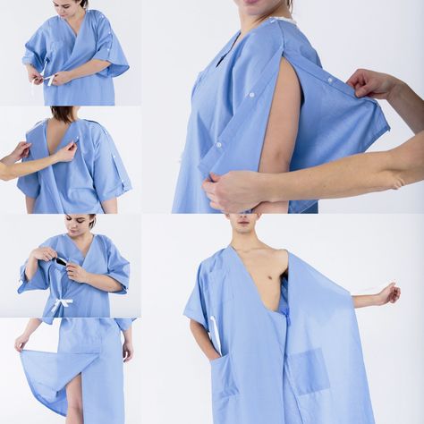 Post Surgery Clothing, Patient Gown, Types Of Gowns, Hospitality Uniform, Adaptive Clothing, Hospital Gown, Paper Dress, Gown Pattern, Modest Wedding Dresses