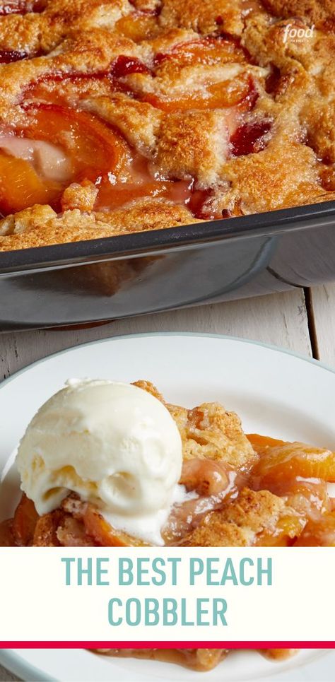 Best Peach Cobbler Recipe, The Best Peach Cobbler, Good Peach Cobbler Recipe, Best Peach Cobbler, Southern Peach Cobbler, Cobbler Topping, Ice Cream Maker Recipes, Batter Recipe, Peach Cobbler Recipe