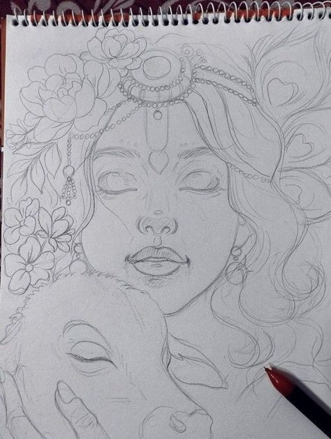 Gods Drawing, Krishna Sketch, God Painting, Pencil Sketches Easy, Happy Rakhi, Drawing Books, Boho Art Drawings, Pencil Sketch Images, Poses Women