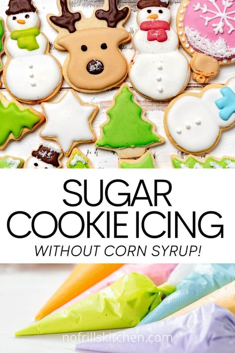 Royal Icing Corn Syrup Recipe, Christmas Cookies With Icing Recipe, Cookie For Decorating Recipe, Sugar Cookie Icing That Hardens Without Corn Syrup, Recipe For Royal Icing For Sugar Cookies, Easy Christmas Cookies Sugar Cookie, Easy Sugar Cookie Icing No Corn Syrup, Vanilla Icing For Cookies, Easy Hardening Icing