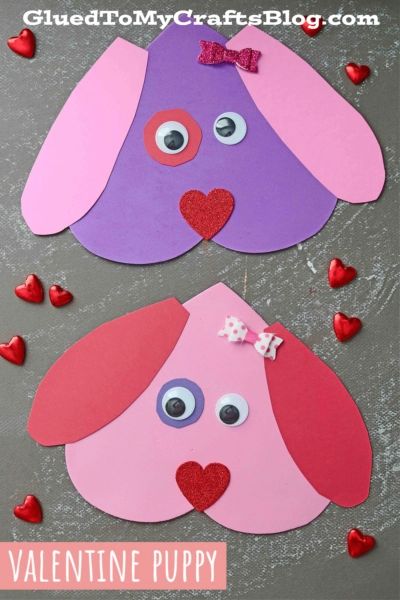 Valentine Puppy Craft, Puppy Heart Craft, Daycare Crafts Valentines Day, Valentine’s Day Dog Craft, Pre K Valentines Day Crafts Art Projects, Pre Schooler Crafts Valentine, Valentine’s Day Heart Craft, Easy Valentine Crafts For Kindergarten, Valentine's Craft For Toddlers