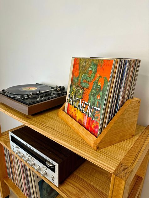 with adjustable shelves, holds up to 100.
#apartmentdecor #homedecor #smallspaces #interiordesign #decorinspiration Record Box Diy, Vinyl Box Diy, Vinyl Stand Record Storage, Vinyl Collection Display, Wooden Record Player Stand, Vinyl Storage Ideas Records, Record Collection Storage, Vinyl Storage Ideas, Diy Vinyl Storage