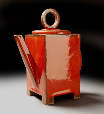 form and function - slab teapot Square Teapot Ceramic, Square Teapot, Slab Built Teapot, Slab Teapot, Pottery Tea Pots, Red Teapot, Handmade Teapot, Teapots Unique, Clay Teapots