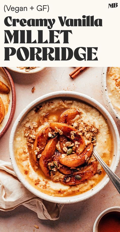 Porridge Aesthetic, Millet Recipes Breakfast, Croissants Breakfast, Millet Breakfast, Ancient Grains Recipes, Millet Porridge, How To Make Porridge, Mexican Spice, Dinner Vegetarian