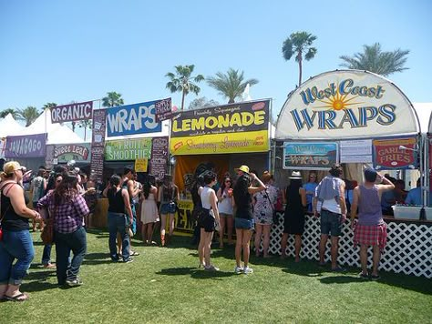 Food Festival Stall Ideas, Food Booth Ideas Events, Food Festival Aesthetic, Coachella Food Ideas, Festival Food Stalls, Black Booth Design, Music Festival Food, Festival Food, Coachella Food