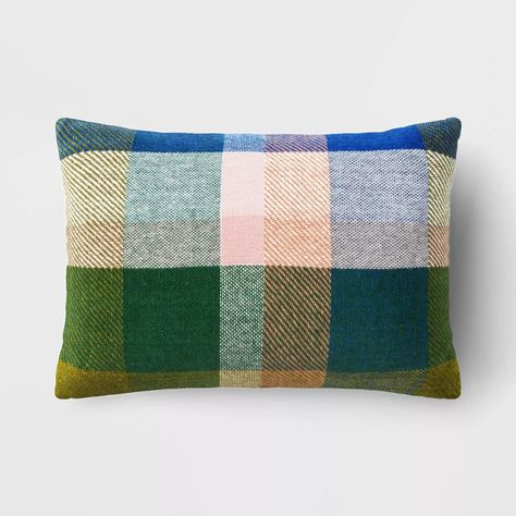 Lumbar Yarn Dyed Plaid Cotton Throw Pillow Green - Room Essentials™ : Target Cabin Pillows, Green Throw Pillow, Pillow Green, Green Throw, Sofa Loveseat, Plaid Throw, Green Throw Pillows, Fur Throw Pillows, Faux Succulents