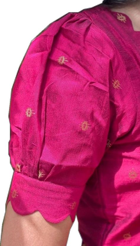 Sleeves For Blouses Indian, Dress Sleeves Design Indian, Kurtis Sleeves Designs Latest, Blouse Stiching Patterns, Blouse Designs Hands Models, Simple Back Neck Blouse Designs, Simple Blouse Models, Blouse Hands Models Latest, Simple Blouse Designs Pattern