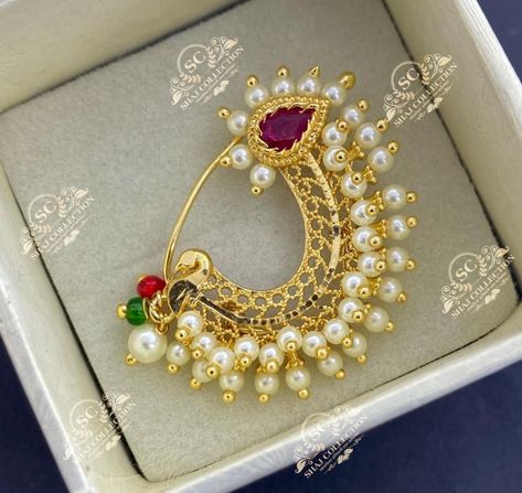 Pee s4u Maharashtrian Nath, Nath Design, Mughal Jewelry, Nath Nose Ring, Nose Pins, Beautiful Bridal Jewelry, Bride Jewelry Set, Gold Jewellry, Indian Bridal Jewelry Sets